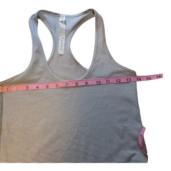 Lululemon Cool Racerback Tank Top Gray Stripe Size 6 Womens - Picture 7 of 8